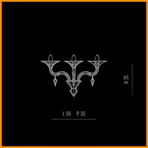 Metallux Dedalo Parete 3 luci - immagine 4