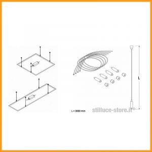 Novalux The Panel Accessorio Kit cavi di sospensione cod. 16223.99
