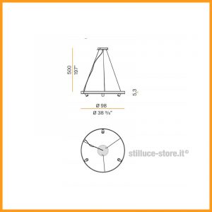 Panzeri Arena Lampada Sospensione LED Titanio - immagine 2