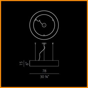 Panzeri Golden Ring 78 Sospensione LED Biemissione - immagine 4