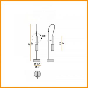 Panzeri Tubino Bianco Lampada Tavolo - immagine 3