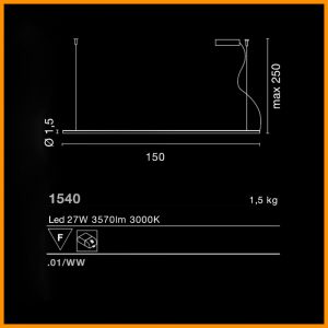 Egoluce Lancia system sospensione Led Cod. 1539 - immagine 4