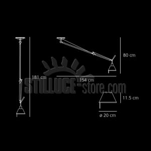 Artemide Tolomeo Sospensione Decentrata Diffusore Alluminio - immagine 2