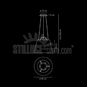 Artemide Tolomeo Mega Sospensione Diffusore Tessuto Nero cm. 42 - immagine 3