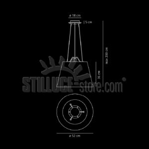Artemide Tolomeo Mega Sospensione Diffusore Tessuto Nero cm. 52 - immagine 3