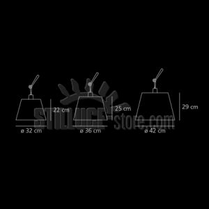 Artemide Tolomeo Mega Terra Dimmer Diffusore Seta Cm 36 - immagine 3