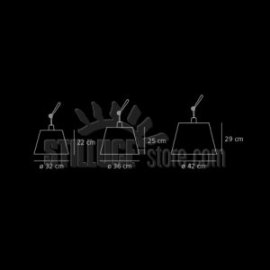 Artemide Tolomeo Mega Dimmer Parete Diffusore Seta cm 36 - immagine 4