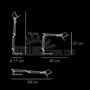 Artemide Tolomeo Micro Tavolo Alluminio Brillante - immagine 2