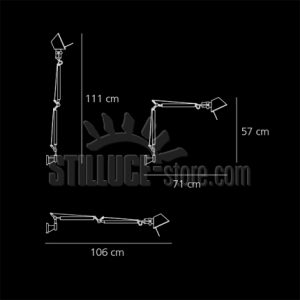 Artemide Tolomeo Mini Parete Alluminio o Nero - immagine 4
