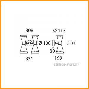 Stilnovo Megafono Lampada da Parete 2 luci - immagine 3