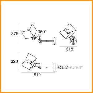 Stilnovo Triedro Lampada da Parete - immagine 3